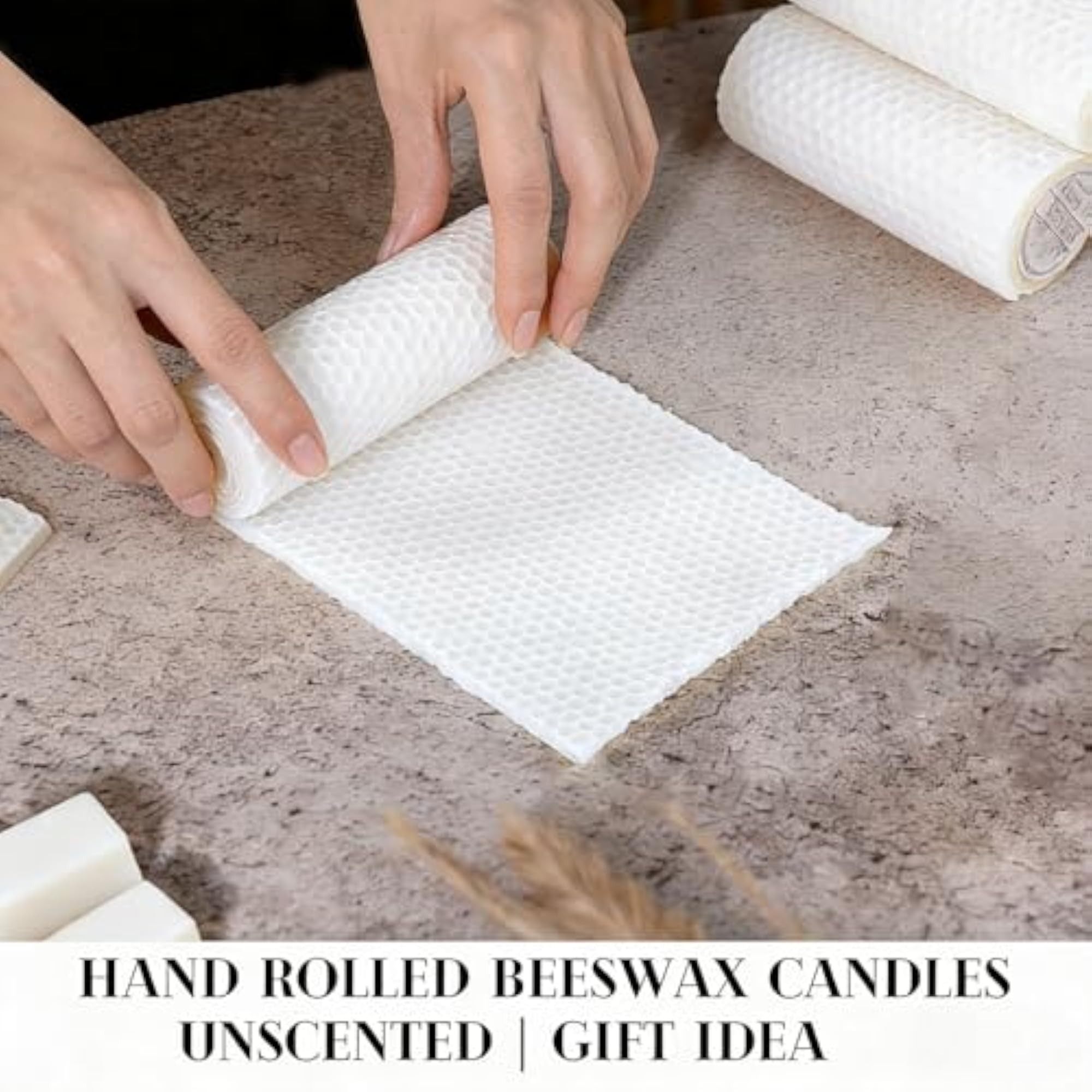 Beeswax Pillar Candles 2x5 Inch White, 2 Pack