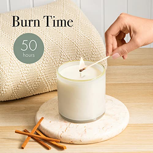 Lafco New York Classic Candle, Feu De Bois - 6.5 Oz - 50-Hour Burn Time - Reusable, Hand Blown Glass Vessel - Made In The Usa #TOP3
