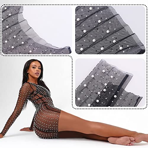 Vestido de malla de perlas para cubrir el bikini con comodidad y elegancia 2