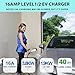 40Ft Cord EV Charger, 16Amp 110V/240V Portable Level 1 Level 2 Electric Vehicle Charging Station with NEMA 6-20 Plug & NEMA 5-15 Adapter for J1772 Electric Cars
