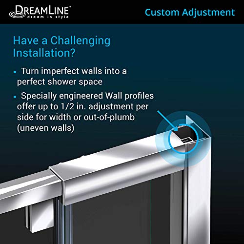 Dreamline Flex 36 In. D X 36 In. W X 76 3/4 In. H Semi-Frameless Shower Enclosure In Brushed Nickel With White Base And Backwalls, Dl-6717-04Cl #TOP5