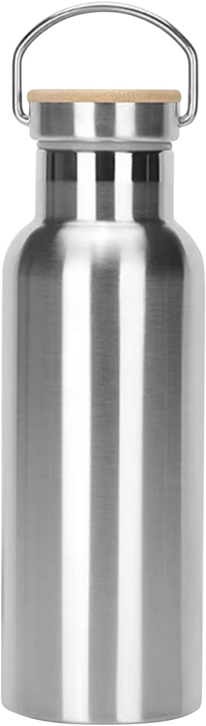 Botella de agua de 17 onzas, botella térmica de acero inoxidable, con aislamiento al vacío, botella de agua deportiva de metal para bebidas