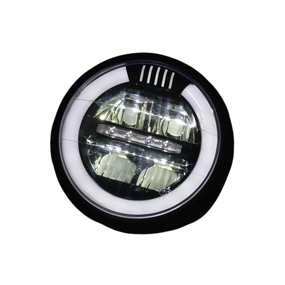 Dirt Bike przednie światła Pasuje do 883 Softail Dyna przemieszczanie się po ulicy Road King Cafe Racer motocykl LED pierścień reflektorów DRL Moto Light 6.8 Cal Dziennej Dla(Amber DRL)