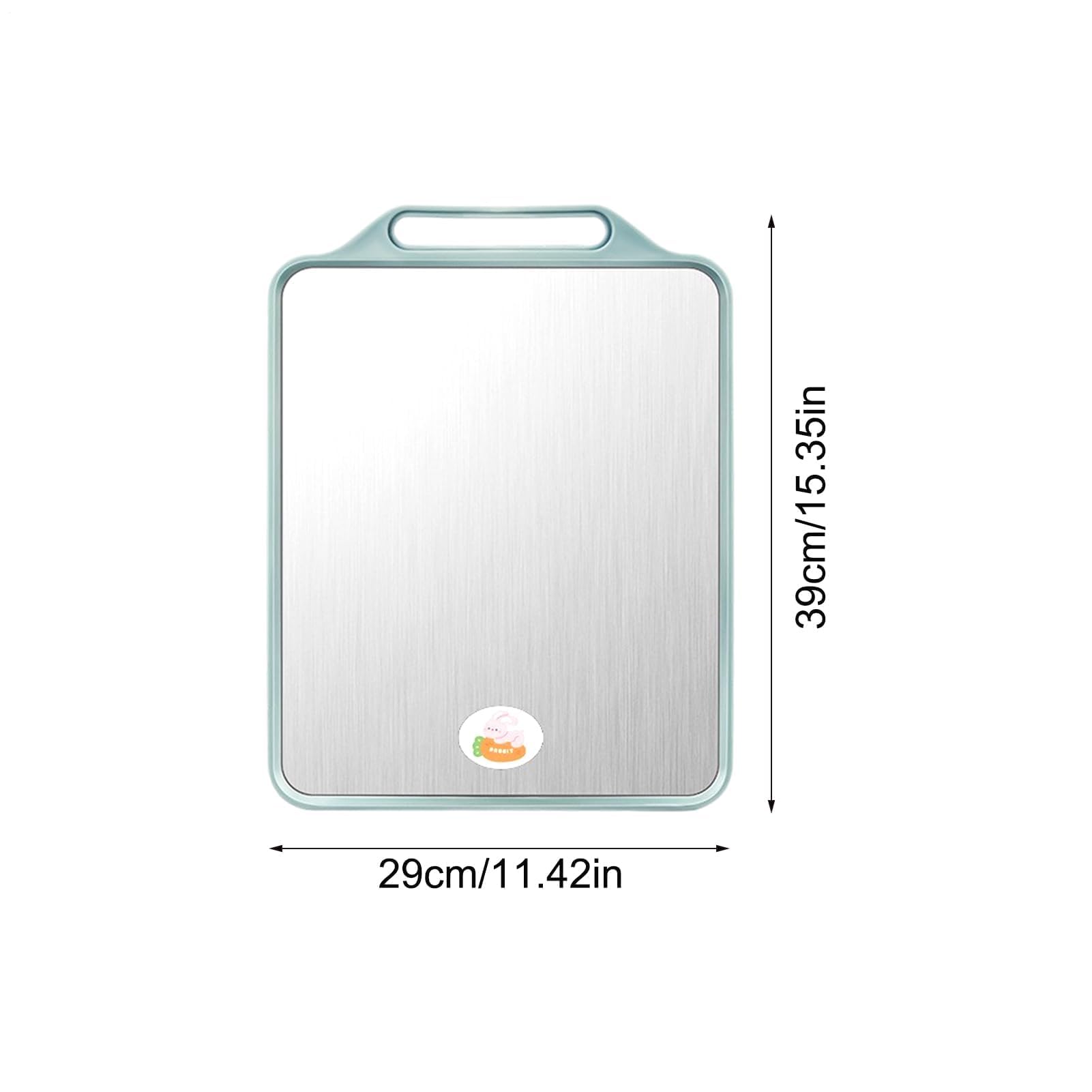 Tagliere in acciaio inox – Tappetino da taglio double-face con manico per la preparazione della cucina, ideale per carne, verdure, pane, campeggio e uso commerciale