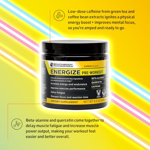 BODi Energize Pre Workout Powder - Beta-Alanine, Quercetin & Low-Dose Caffeine Formula for Enhanced Energy & Focus, Increase Energy & Endurance Supplement, Lemon Flavored, 40 Servings - Image 6