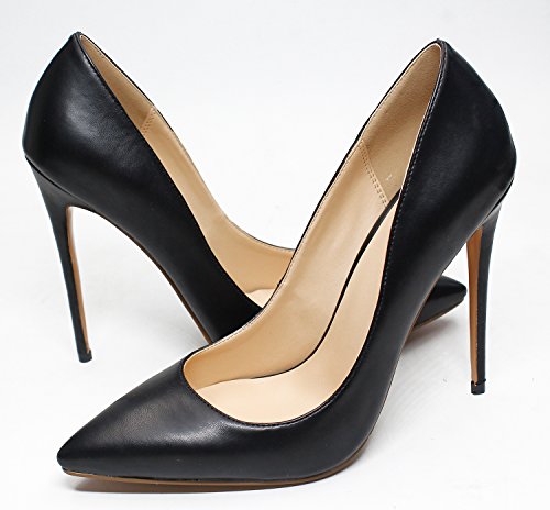 Women Stiletto High Heel Shoes Pointed Toe Pu Leather Sexy Slip on Dress Comfort Pump Court Shoes for Working4