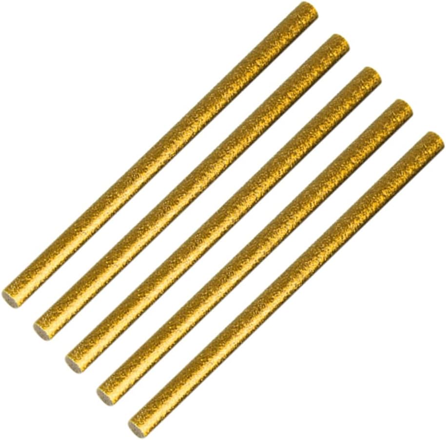 SEWACC 100pcs Colorful Hot Melt Glue Sticks Golden Adhesive Rods for Projects High-Strength Water-Resistant for Various Materials