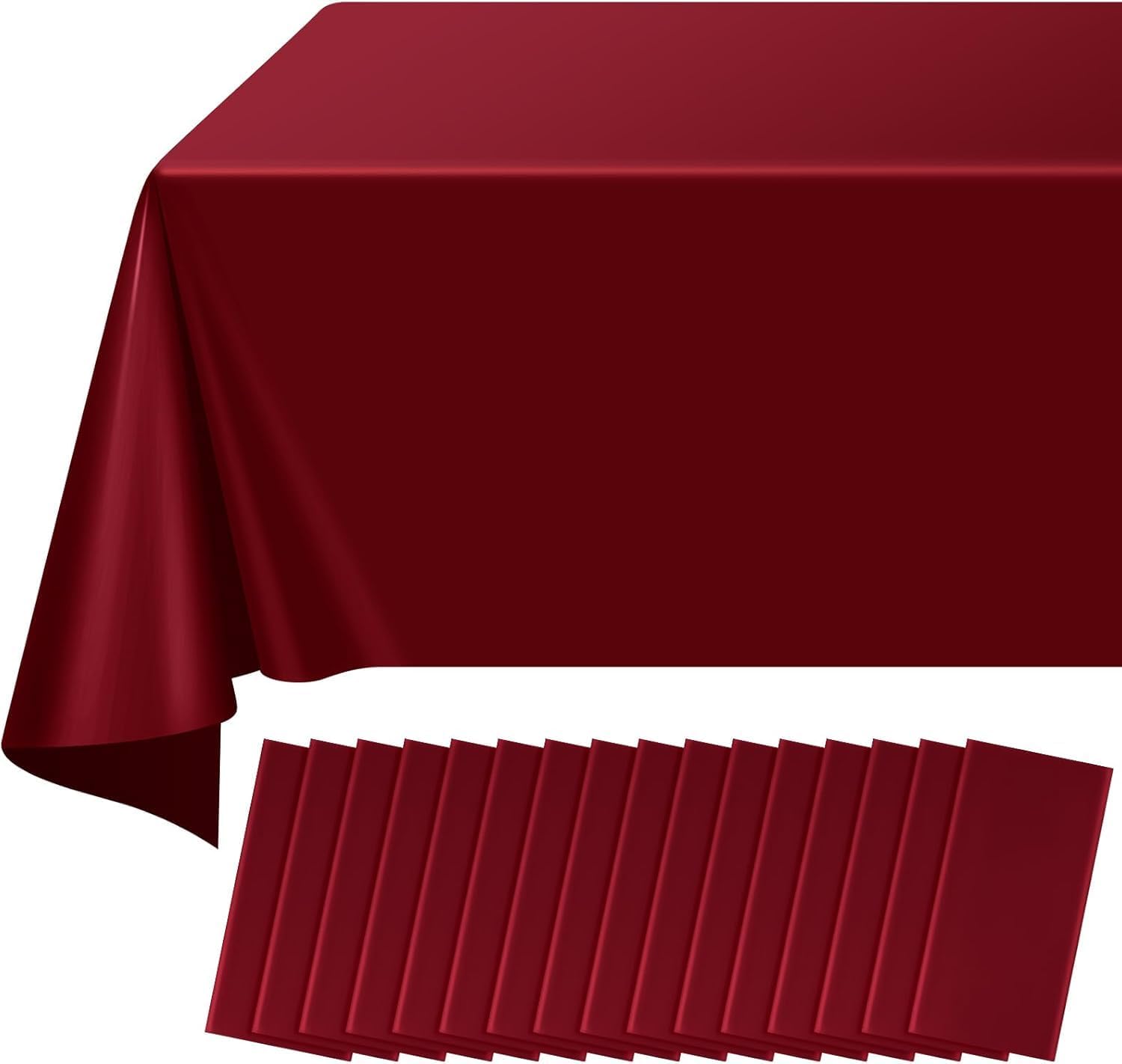 16 Pack Maroon Plastic Tablecloth & Graduation Party Decorations Class of 2025,Red
