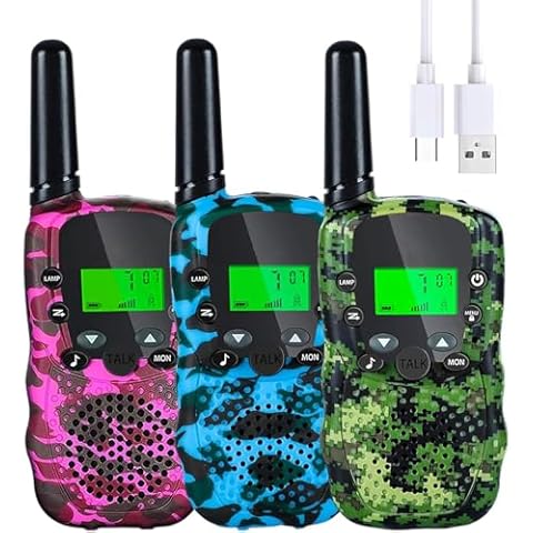 Soopotay Rechargeable Walkie Talkies for Kids, 48 Hrs Working Time 3 Miles Long Range Kids Walkie Talkie, Birthday Gifts for Boys Girls, Family Games Outdoor Hiking Camping Toys for 3-12 Years Old Cover