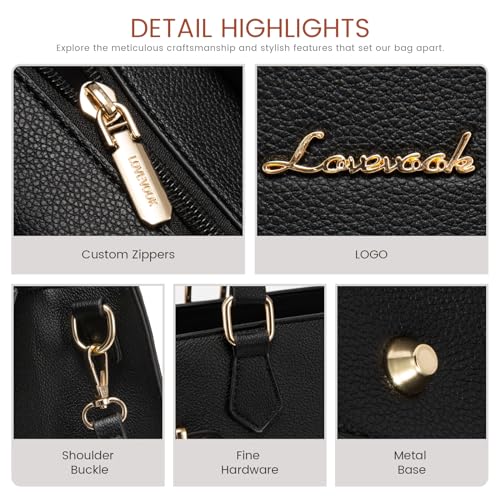 Image of LOVEVOOK Purses and Handbags for Women, Tote Shoulder Bag Satchel Purse and PU Leather Top Handle for ladies