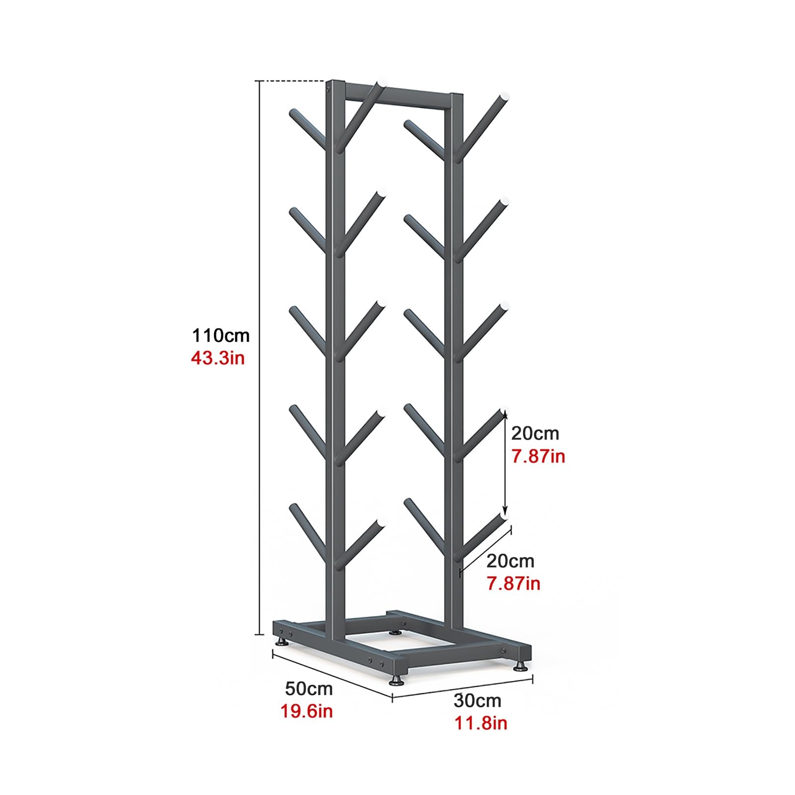 Double-Sided 5-Layer Skateboard Display Rack,Floor-Standing Snowboard Rack, Home Gym Organize Holder, Sample Board Display Rack, for Garage/Shop