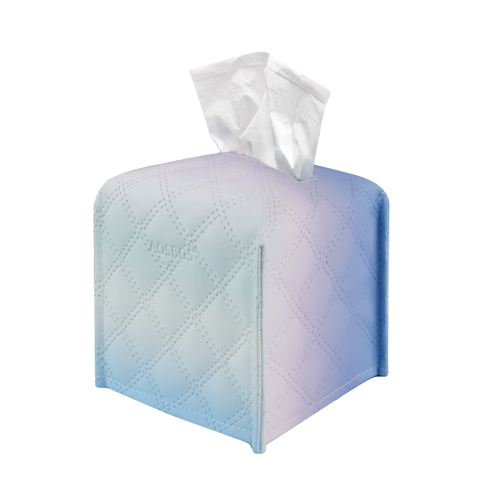 AosbosTissue Box Cover Tissues Cube Box Cover Square Tissue Box Cover 5"x5"x5" Tissues Box Holder Decorative for Bathroom Vanity Countertop, Night Stands, Office Desk & Car, Noble Gradient Square