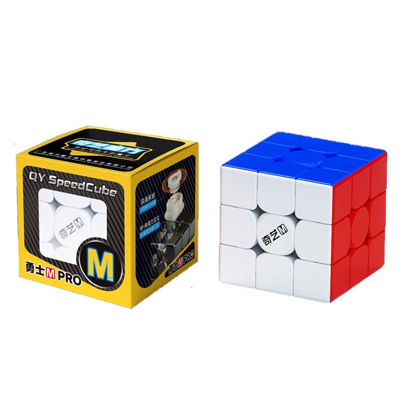 Image of QY Toys Warriorr M Pro 3x3 Magnetic Speed Cube - Stickerless, Smooth & Fast Turning Speedcube for Beginners & Pros | Stable Magnetic 3x3 Puzzle