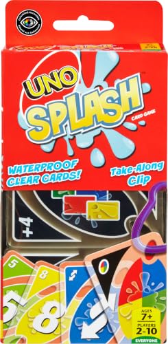 Mattel Games UNO Splash Card Game, Ages 7+, 2-10 Players