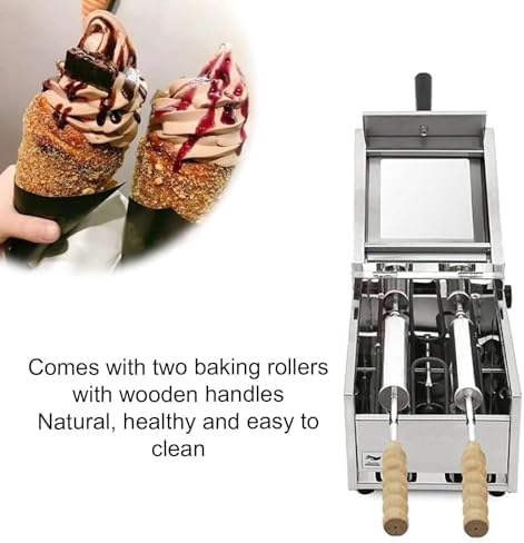 Electric Chimney Cake and Bagel Making Machine, Stainless Steel Oven with 2 Bars for Restaurants and Kitchens