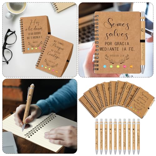 Carnets de prière en spirale avec notes adhésives repositionnables et couverture kraft rigide