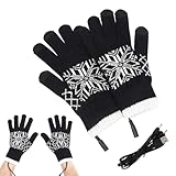AFIODA USB Heated Gloves for Men & Women – Double-Sided Heating Knitted Gloves with Touchscreen Fingers, Washable Thermal Hand Warmers for Winter, Outdoor Work, and Arthritis Relief