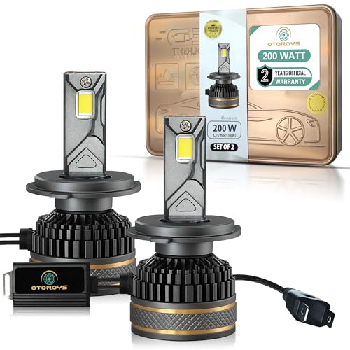 Image of OTOROYS H7 LED Headlight Bulbs, 200W, 20000 Lumens, Super Bright 6500K Cool White, Headlight Auto Conversion Kit for Car, Set of 2, (2 Years Warranty)