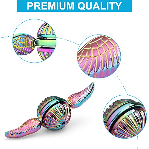 Image of Hand Fidget Spinner Toy for Kids Adults, Rainbow Metal Sensory Ball Orb Toy for Boys Gilrs, Gift for Anxiety Stress Relief, Quiet Desk Toys Decoration for School Home Office