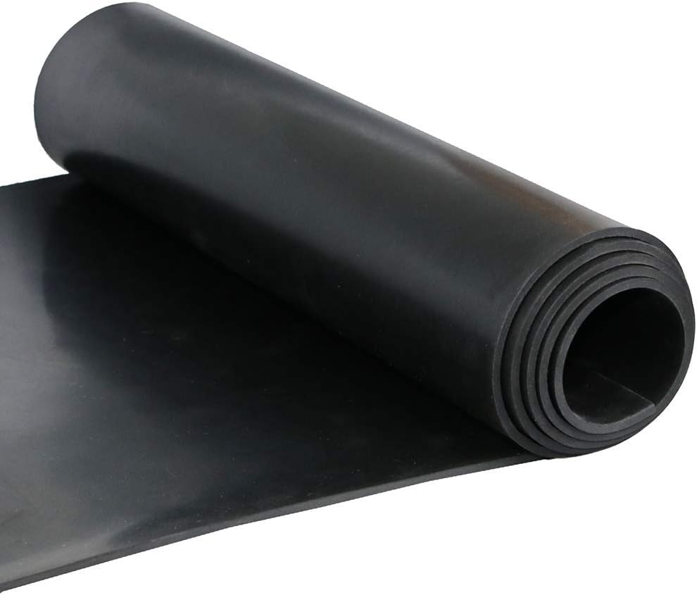 NABOWAN Solid Rubber Sheets,Strips,Rolls 1/8" (.125") Thick x 12" Wide x 47" Long, Thin Neoprene Rubber, Perfect for DIY Gasket Material, Sealing, Liner, Shield, Padding, Mat