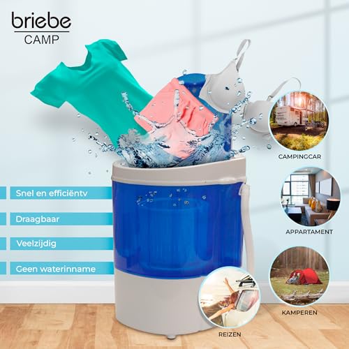 Briebe Camp Mini-Wasmachine met Centrifugering, Camping, Capaciteit van Kleding 3 kg, Ideaal voor Reizen, Caravans en Campers, Bovenlader, Laag Water- en Energieverbruik, WM1111 - Afbeelding 5