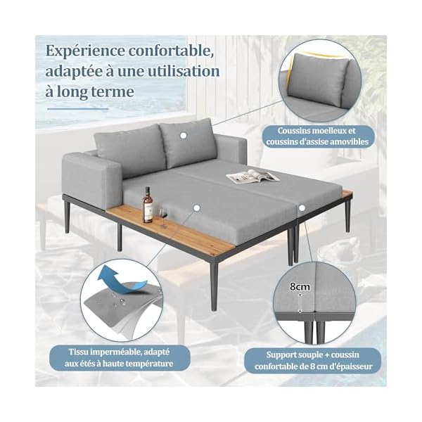 Outdoor Daybed für 2 Personen, teilbar