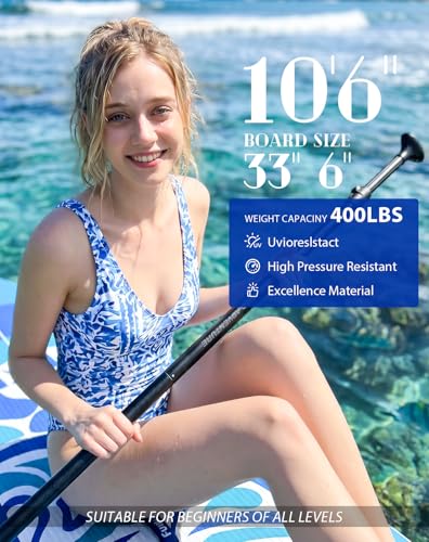 Image of FunWater Inflatable Ultra-Light Stand Up Paddle Board for All Skill Levels with Premium SUP Paddleboard Accessories,Non-Slip Comfort Deck for Youth & Adults