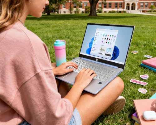 Image of HP Everyday Slim Laptop with Copilot AI • 2026 Edition • Intel 4-Core N150 CPU • 4GB RAM • 128GB SSD + 1TB Cloud Storage • Microsoft 365 • Windows 11 • Thin & Portable • w /o Mouse