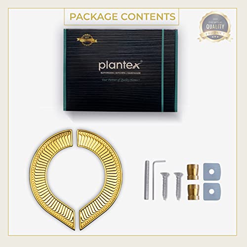 Image of Plantex Heavy Duty 8 inches Round Shape Main Door Handle /Door & Home Decor /Glass Door Handle /Wooden Door Handle /Door Pull Push Handle Set- Pack of 1 (PVD Gold Finish) - 3 Years Warranty