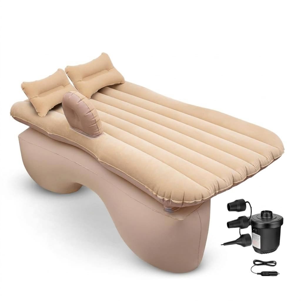 premium car inflatable bed with pump & 2 air pillow|quick inflatable back seat bed|car inflatable mattress|car bed matress|car bed for kids,travel,trip,camping,picnic,pool &beach|universal fit