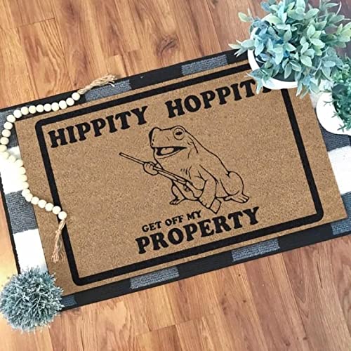 Hippity Frog Funny Non-Slip Doormat - Welcome Entrance Porch Decor - 23.6x15.7 Inch