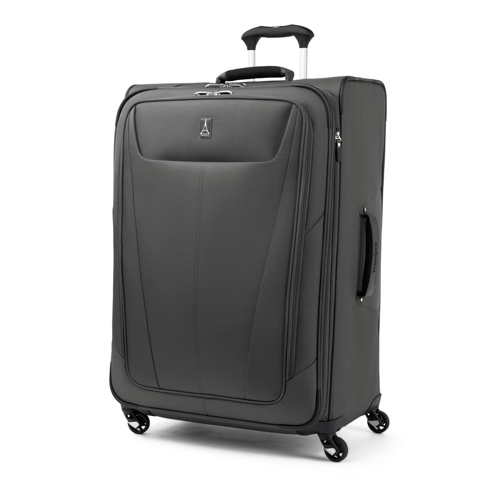 Travelpro Maxlite 5 Softside Expandable Luggage with 4 Spinner Wheels, Lightweight Suitcase, Men and Women, Shadow Grey, Checked-Large 29-Inch