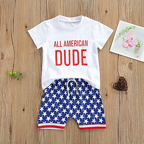 Fybitbo Baby Boy 4Th Of July Outfits Short Sleeve Tee Shirt And Casual Shorts 2Pcs Fourth Of July Summer Outfit (Stars And Striped Print, 18-24 Months) #TOP1