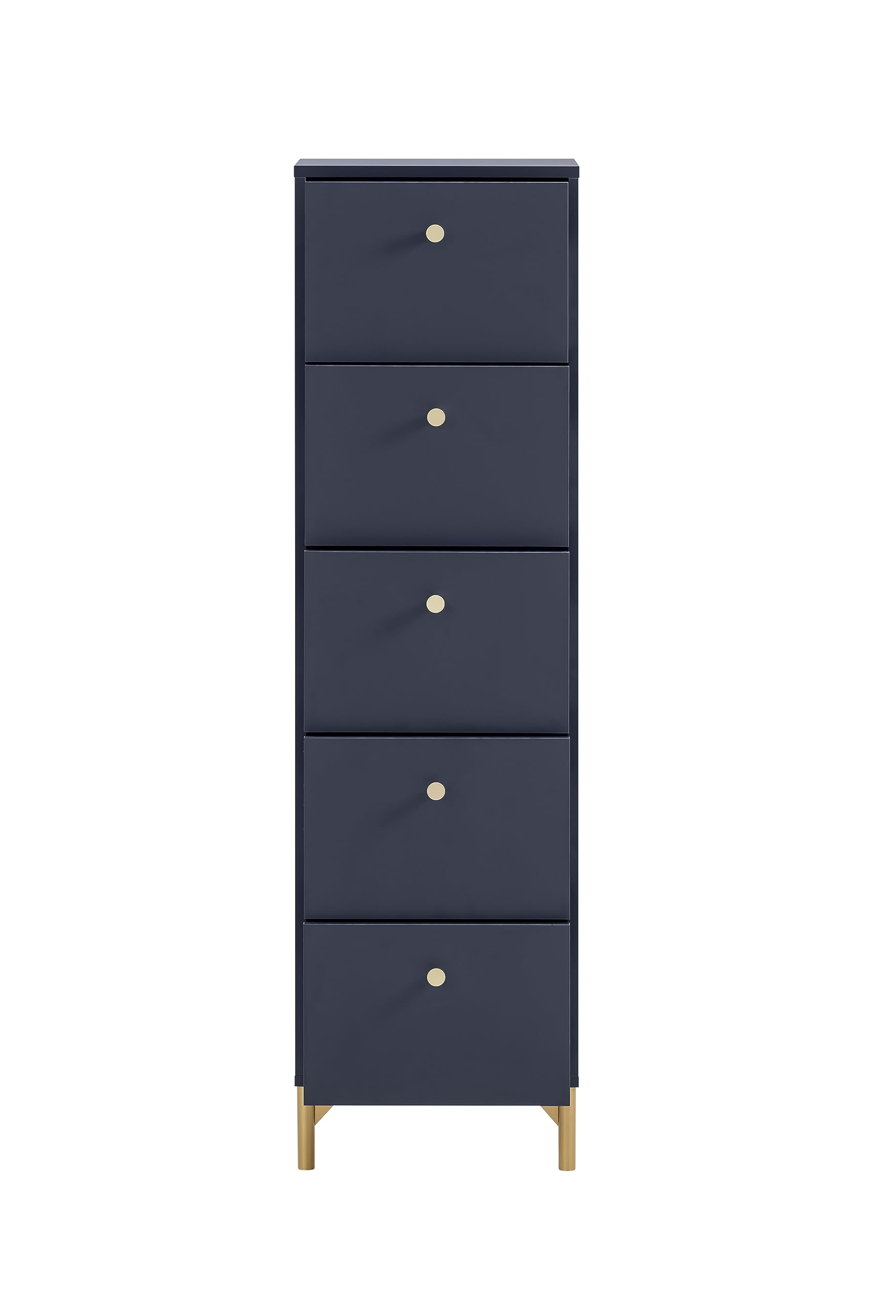 Schildmeyer Alfa 155477 - Cómoda color azul noche / dorado, 40 x 40 x 142 cm