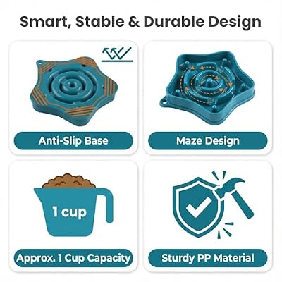 Pet Slow Feeder Bowl for Small Dogs, Puzzle Feeder for Petite Dogs, Anti-Choking, Slow Eating, 350ML Capacity, BPA-Free, Small Size
