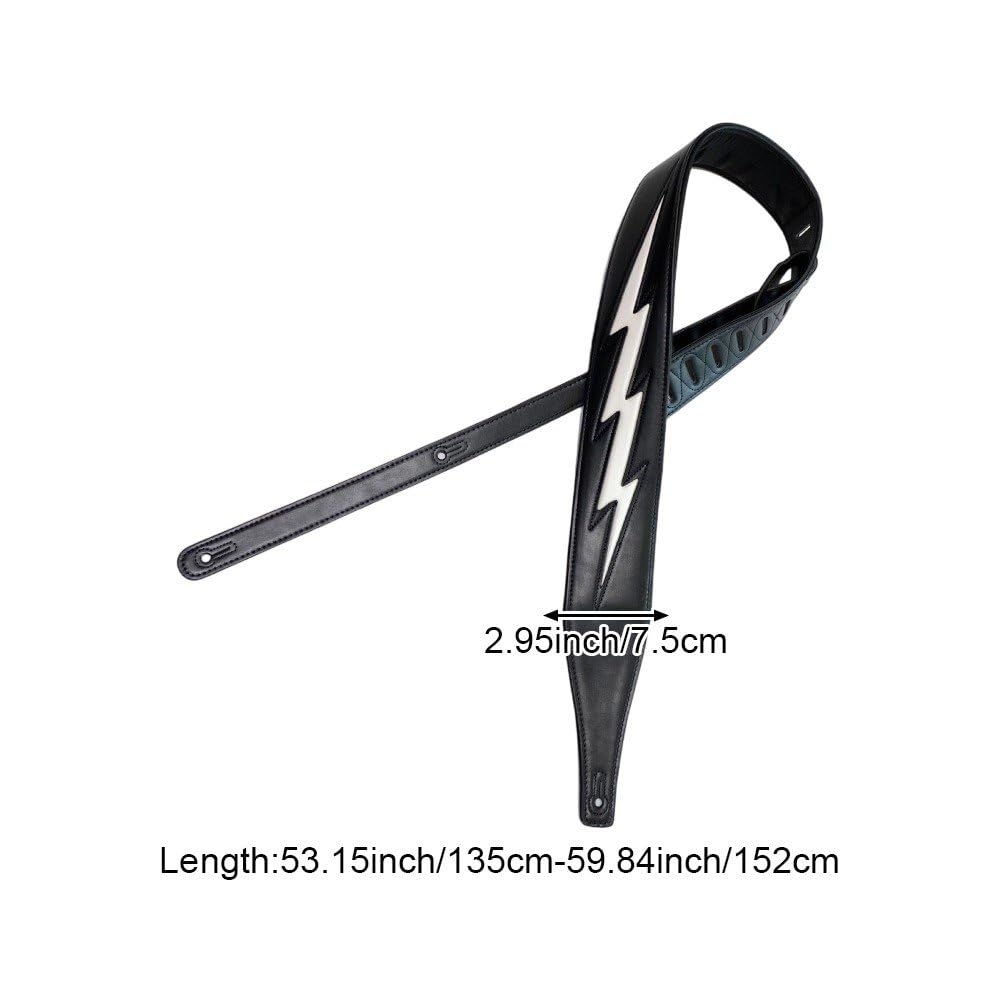 Correa De Guitarra, Correa De Guitarra con Relieve Retro, Cinturón De Cuero para Guitarra Electroacústica, Cinturón De Hombro Acolchado Ajustable para Guitarra