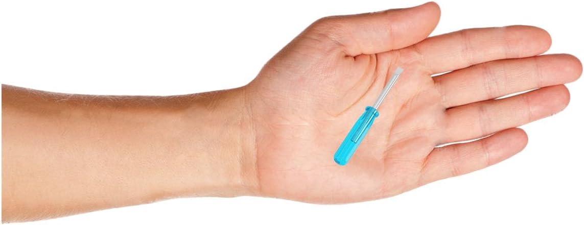 5PCS Mini Slotted Screwdriver, 2mm Flat Head for Watch Eyeglasses Electronics Toy Repair, Non-magnetic, 1.77"(45mm) Total Length (Blue Handle)
