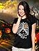 Tstars Halloween Skeleton Xray Rib Cage Costume Women T-Shirt X-Large Black