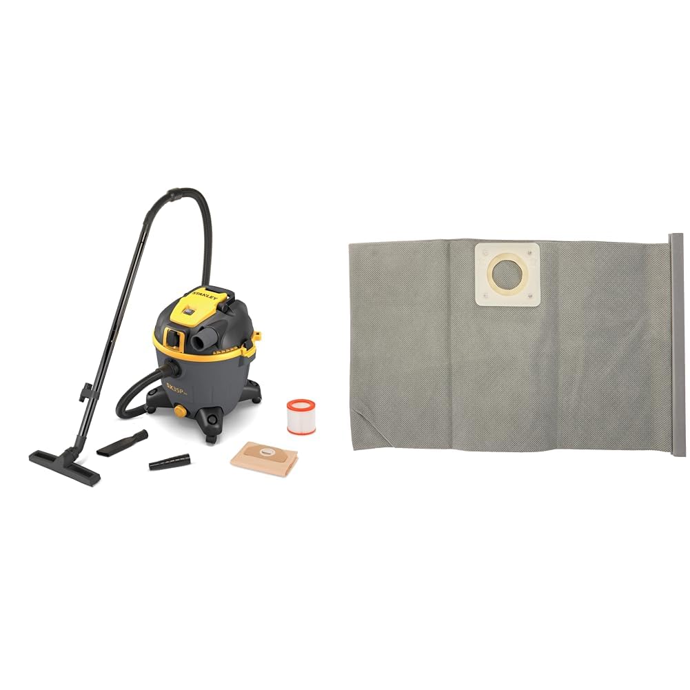 Aspirateur solides et liquides Stanley 1600W cuve 35l avec sacs en tissu lavables