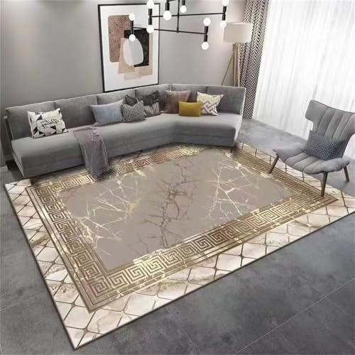 Tapis de salon jaune 80X120cm lavable et résistant pour chambre d'ado pressé - 2
