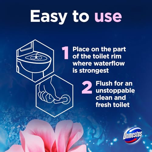 Image of Domestos Toilet Cleaner - Pink Magnolia | Floral Fragrance | Germ-Kill & Stain Removal | 50ML