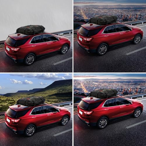 Warmiehomy Car Roof Bag 15.6 Cubic Feet(443L) Waterproof Roof Box with Anti-Slip Mat Car Rooftop Storage Bag with Straps, Carry Bag for Cars With/Without Rack - Image 7