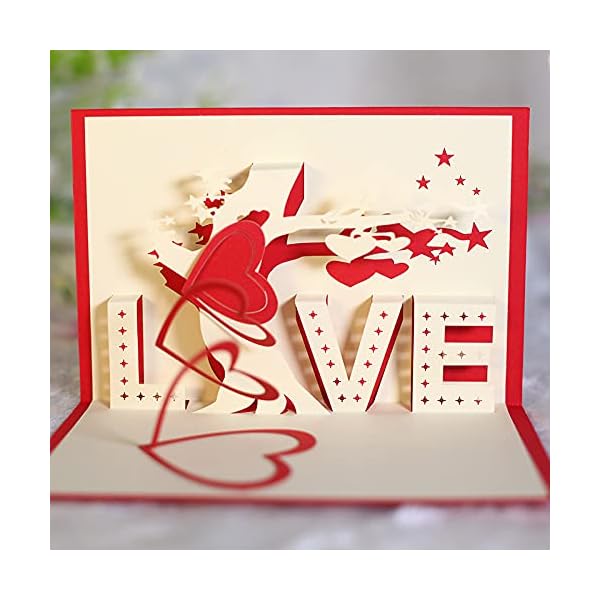 KUNSTIFY Tarjeta de felicitación 3D desplegable, regalo para novia, aniversario, hombre, mujer, padre, madre, pareja…