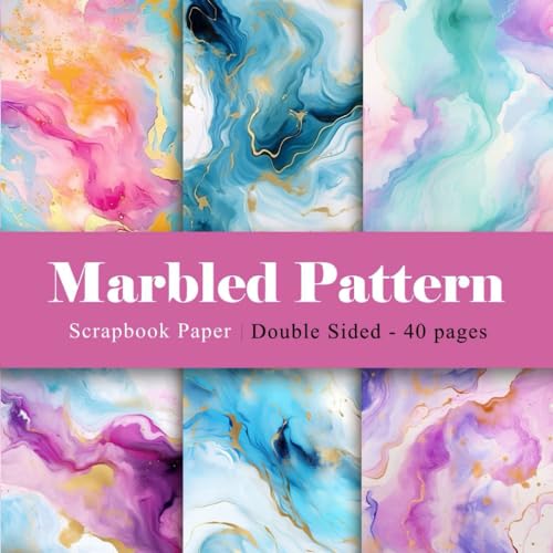 Double-Sided Scrapbook Paper Pad, Marble Pattern Watercolor Cardstock Paper, 8.5"×8.5” Mixture Colored Paper for Cardmaking, Scrapping Art, Bullet ... DIY Origami Paper Folding Kit Cardstock image 2