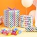 WRAPAHOLIC Birthday Wrapping Paper Roll - Mini Roll - 3 Rolls - 17 inch x 120 inch Per roll - Colorful Foil Birthday Design for Party, Holiday, Baby Shower