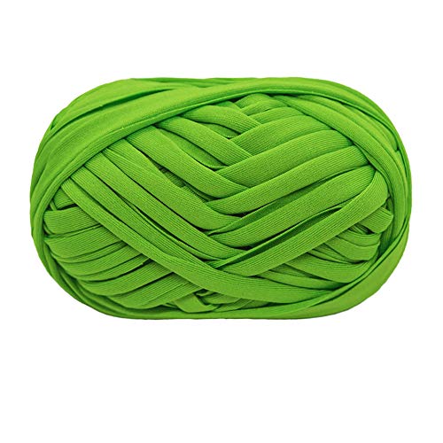 T-Shirt Yarn Knitting Yarn Fabric Crochet Cloth for Summer Hand DIY Bag Blanket Cushion Crocheting Projects 100g (#19 Green)