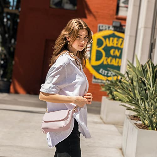 Image of EVVE Small Crossbody Bags for Women Trendy Flap Saddle Purses with Tassel Vegan leather Shoulder bag