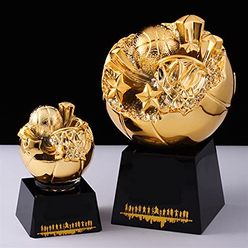 Basketbalspel, NBA-kampioenschap trofee, aangepaste gravure prijzen, creatieve slam dunk mvp souvenir, 1: 1 model (Color : Gold, Size : 22 * 10 * 10cm) - Image 5