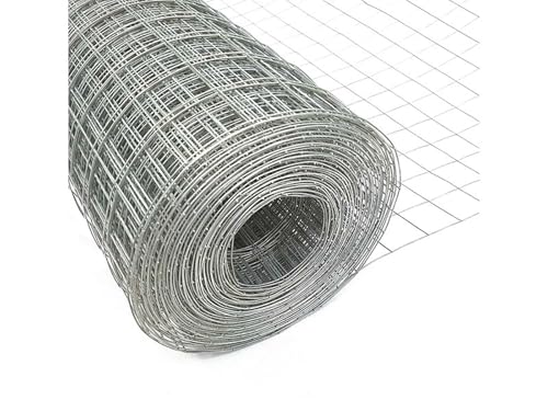 Garmix Gartenzaun Verzinkt Maschendrahtzaun Gitterzaun Drahtzaun (50x50mm, 25m, 100cm, 1,4mm)