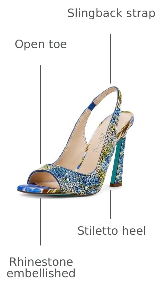 Image of Betsey Johnson Women's Mina Peep-Toe Slingback Heeled Sandals